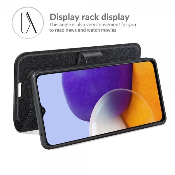 Samsung Galaxy A22 5G Etui Litchi Svart