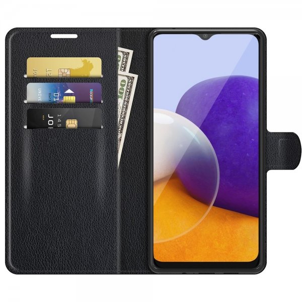Samsung Galaxy A22 5G Etui Litchi Svart
