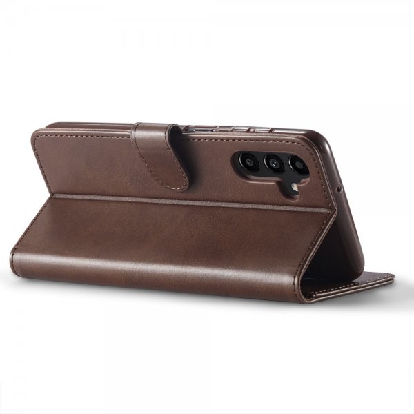Lc.Imeeke Samsung Galaxy A25 Etui med Kortlomme stativfunksjon Mørkebrun