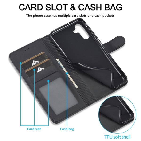 Lc.Imeeke Samsung Galaxy A25 Etui med Kortlomme stativfunksjon Svart