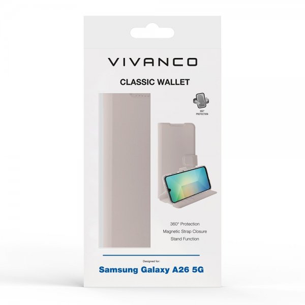 Vivanco Samsung Galaxy A26 Etui Classic Wallet Greige