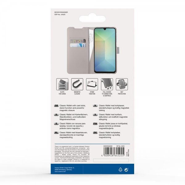 Vivanco Samsung Galaxy A26 Etui Classic Wallet Greige