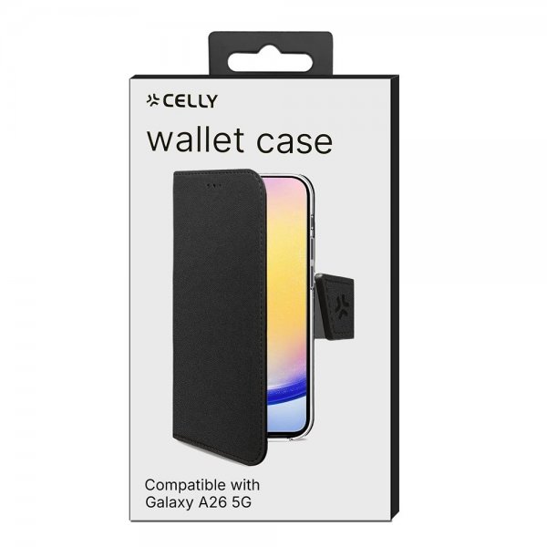Celly Samsung Galaxy A26 Etui Wally Wallet Case Svart