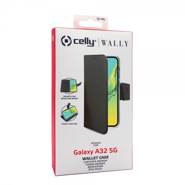 Celly Samsung Galaxy A32 5G Etui Wally Wallet Case Svart