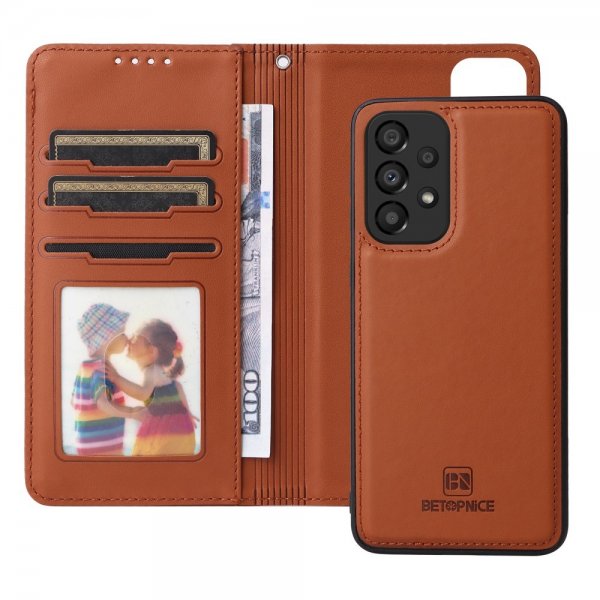 Betopnice Samsung Galaxy A33 5G Etui Avtagbart Deksel 005 Brun