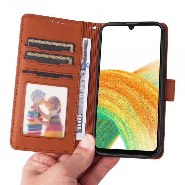 Betopnice Samsung Galaxy A33 5G Etui Avtagbart Deksel 005 Brun
