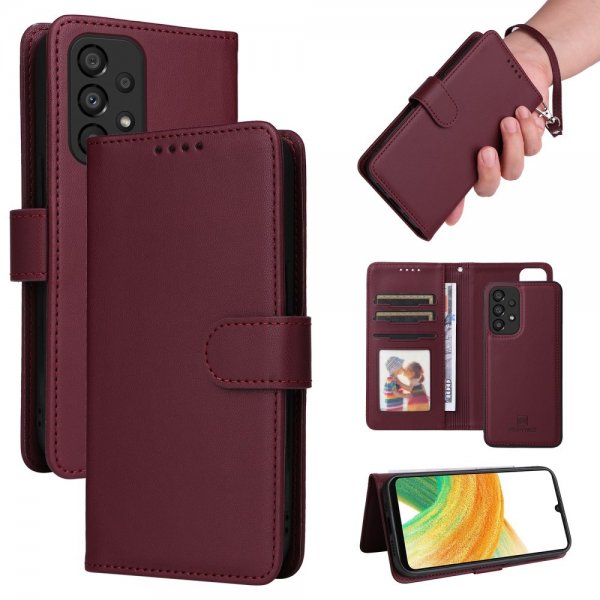 Betopnice Samsung Galaxy A33 5G Etui Avtagbart Deksel 005 Rød
