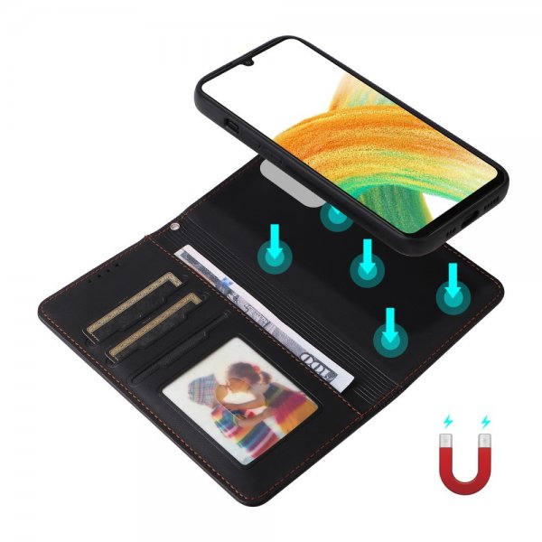 Betopnice Samsung Galaxy A33 5G Etui Avtagbart Deksel 005 Svart