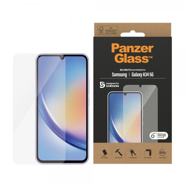 PanzerGlass Samsung Galaxy A34 5G Skjermbeskytter Ultra-Wide Fit
