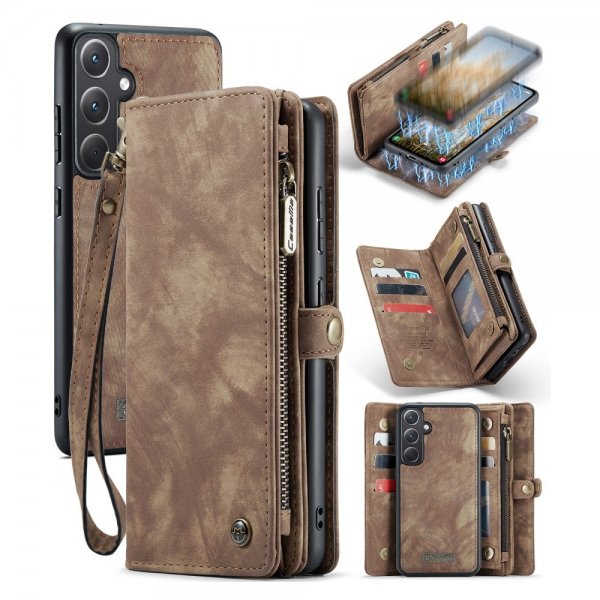 CaseMe Samsung Galaxy A35 Etui 008 Series Avtakbart Deksel Brun
