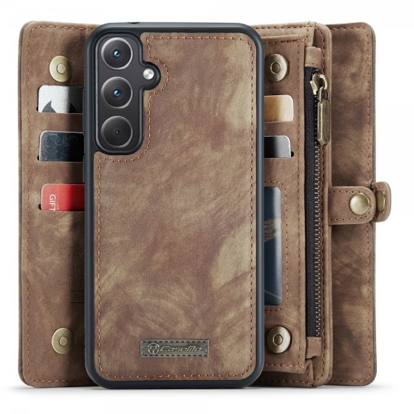 CaseMe Samsung Galaxy A35 Etui 008 Series Avtakbart Deksel Brun