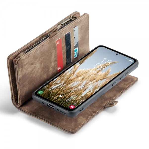 CaseMe Samsung Galaxy A35 Etui 008 Series Avtakbart Deksel Brun