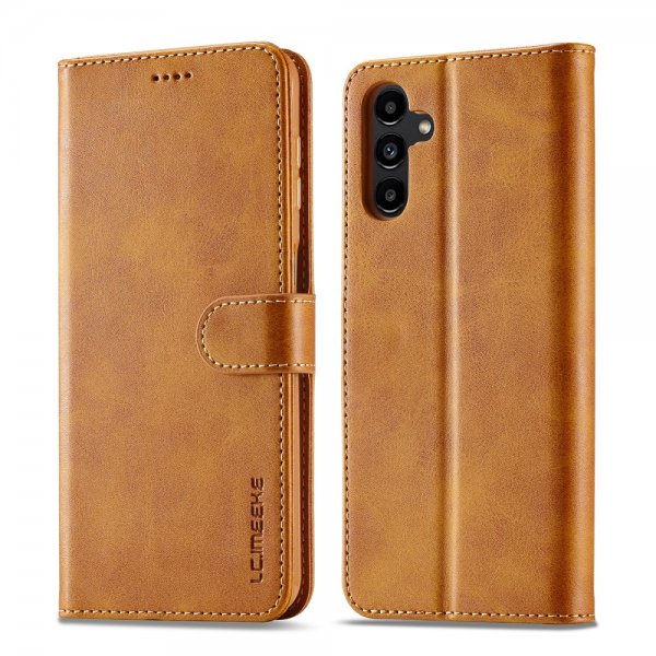 Lc.Imeeke Samsung Galaxy A35 Etui med Kortlomme stativfunksjon Lysebrun