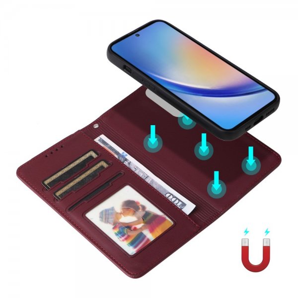 Betopnice Samsung Galaxy A35 Etui Avtagbart Deksel 005 Rød
