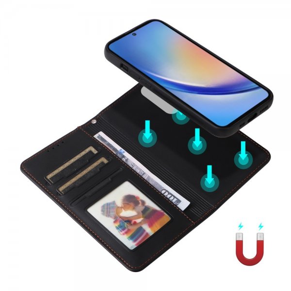 Betopnice Samsung Galaxy A35 Etui Avtagbart Deksel 005 Svart
