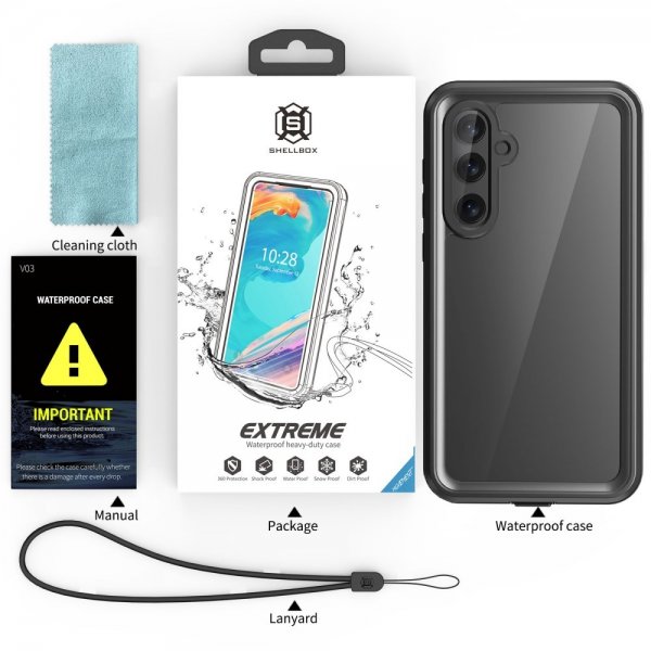 Redpepper Samsung Galaxy A35 Deksel Vanntett IP68 Svart