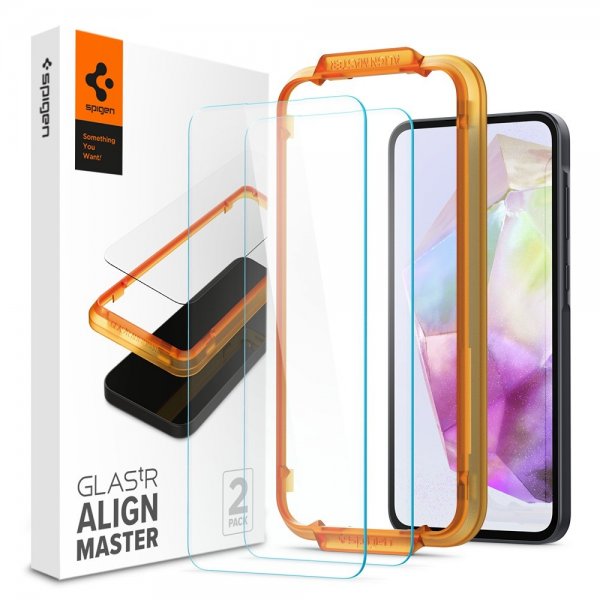Spigen Samsung Galaxy A35 Skjermbeskytter GLAS.tR ALIGNmaster 2-pakning