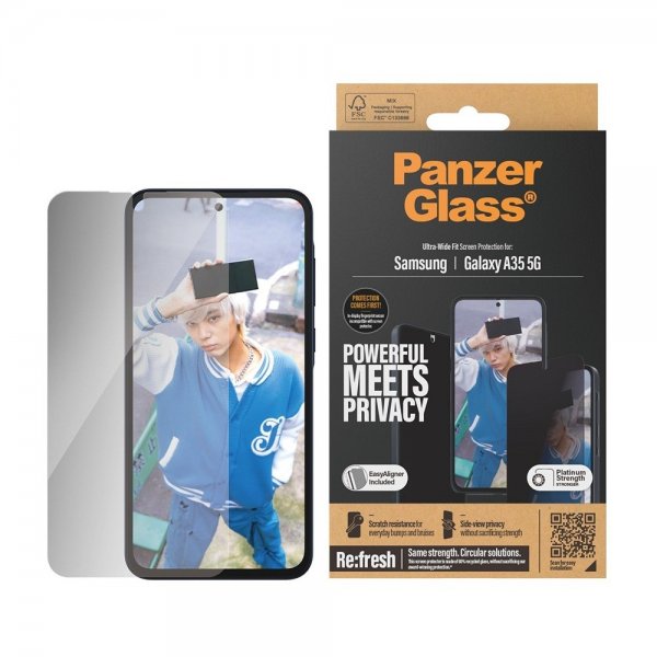PanzerGlass Samsung Galaxy A35 Skjermbeskytter Ultra-Wide Fit Privacy EasyAligner