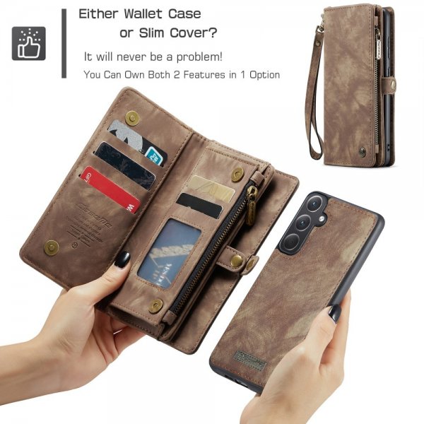 CaseMe Samsung Galaxy A36 Etui 008 Series Avtakbart Deksel Brun