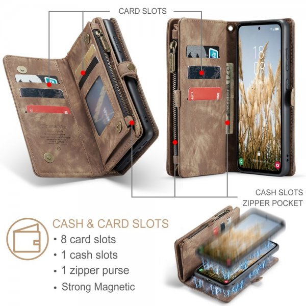 CaseMe Samsung Galaxy A36 Etui 008 Series Avtakbart Deksel Brun
