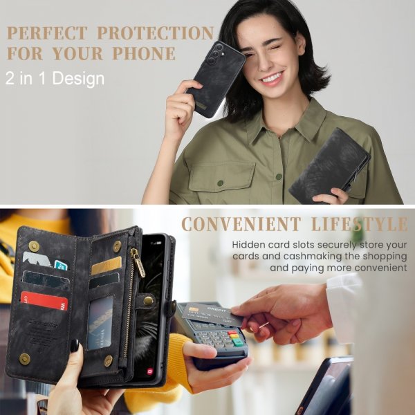 CaseMe Samsung Galaxy A36 Etui 008 Series Avtakbart Deksel Svart