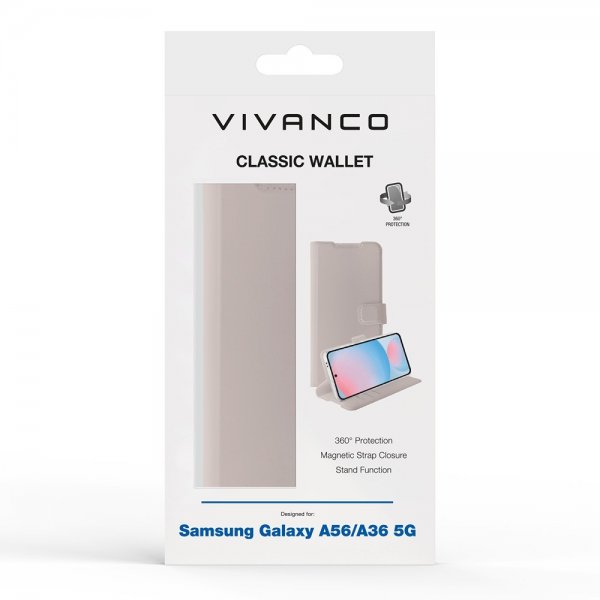 Vivanco Samsung Galaxy A36/Galaxy A56 Etui Classic Wallet Greige