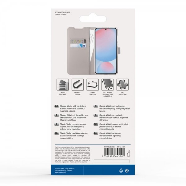 Vivanco Samsung Galaxy A36/Galaxy A56 Etui Classic Wallet Greige