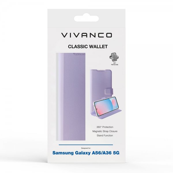 Vivanco Samsung Galaxy A36/Galaxy A56 Etui Classic Wallet Lavender