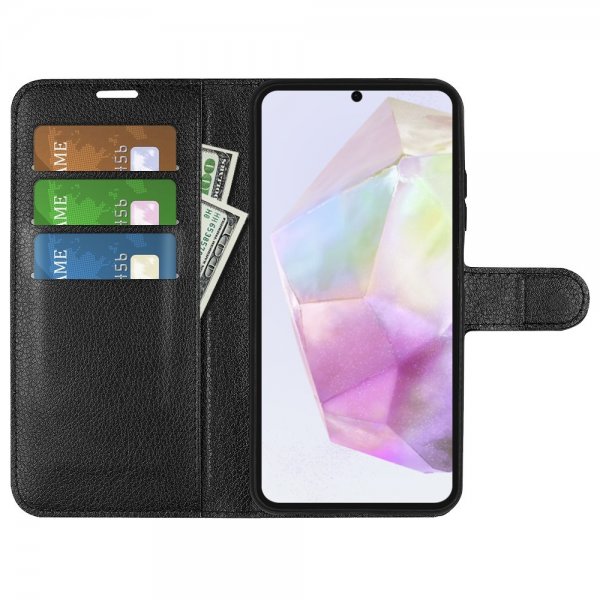 Samsung Galaxy A36/Galaxy A56 Etui Litchi Svart
