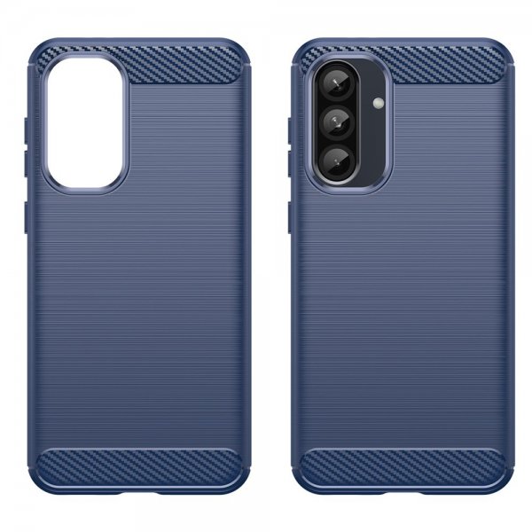 Samsung Galaxy A36/Galaxy A56 Deksel Børstet Karbonfibertekstur Blå