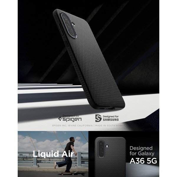Spigen Samsung Galaxy A36 Deksel Liquid Air Matte Black
