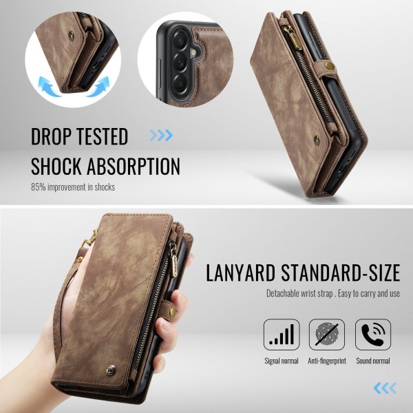 CaseMe Samsung Galaxy A37 Etui 008 Series Avtakbart Deksel Brun