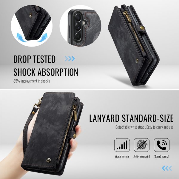 CaseMe Samsung Galaxy A37 Etui 008 Series Avtakbart Deksel Svart