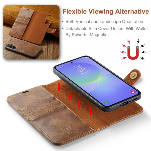 Dg.Ming Samsung Galaxy A37 Etui Avtagbart Deksel Brun