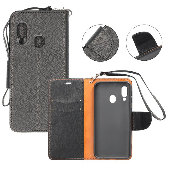 Samsung Galaxy A40 Etui med Stativ Svart