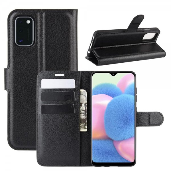 Samsung Galaxy A41 Etui Litchi Svart