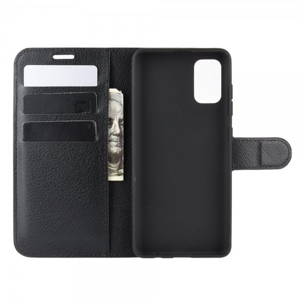 Samsung Galaxy A41 Etui Litchi Svart