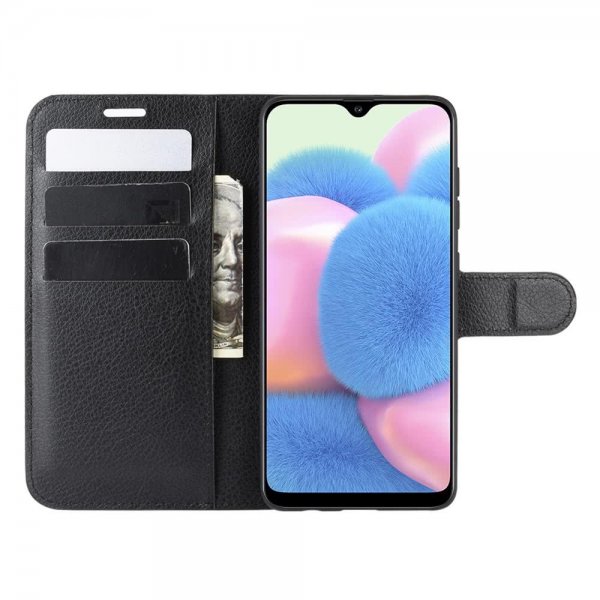 Samsung Galaxy A41 Etui Litchi Svart