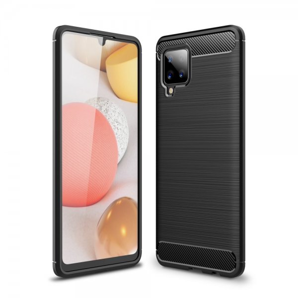 Samsung Galaxy A42 5G Deksel Børstet Karbonfibertekstur Svart