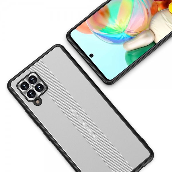 Samsung Galaxy A42 5G Deksel med Metallplate Sølv