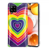 Samsung Galaxy A42 5G Deksel Motiv Fargerik Hjertemønster
