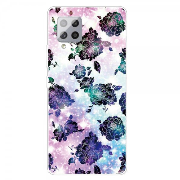 Samsung Galaxy A42 5G Deksel Motiv Svarta Blommor