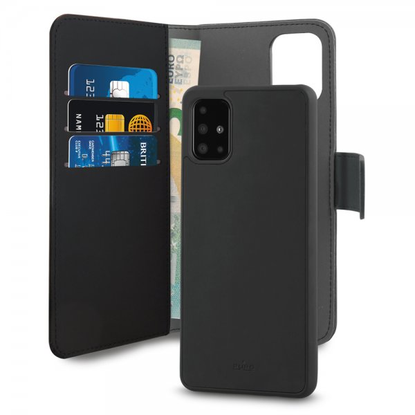 Puro Samsung Galaxy A51 Etui Wallet Detachable 2 in 2 Svart