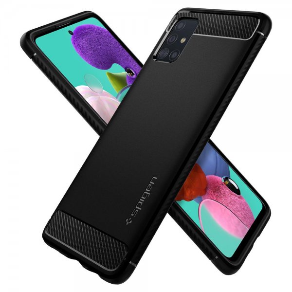 Spigen Samsung Galaxy A51 Deksel Rugged Armor Matte Black