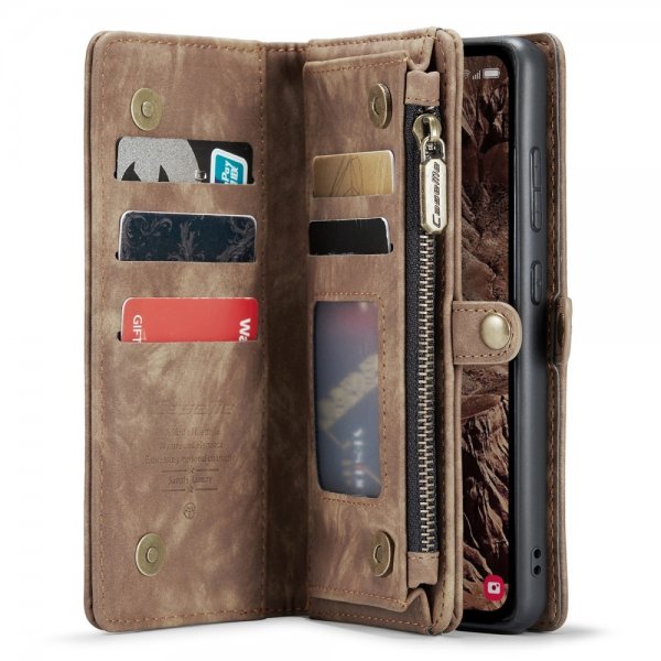 CaseMe Samsung Galaxy A55 Etui 008 Series Avtakbart Deksel Brun