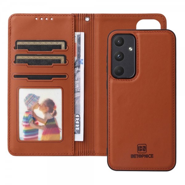 Betopnice Samsung Galaxy A55 Etui Avtagbart Deksel 005 Brun