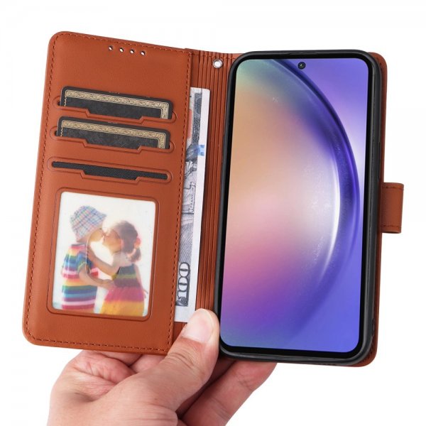Betopnice Samsung Galaxy A55 Etui Avtagbart Deksel 005 Brun