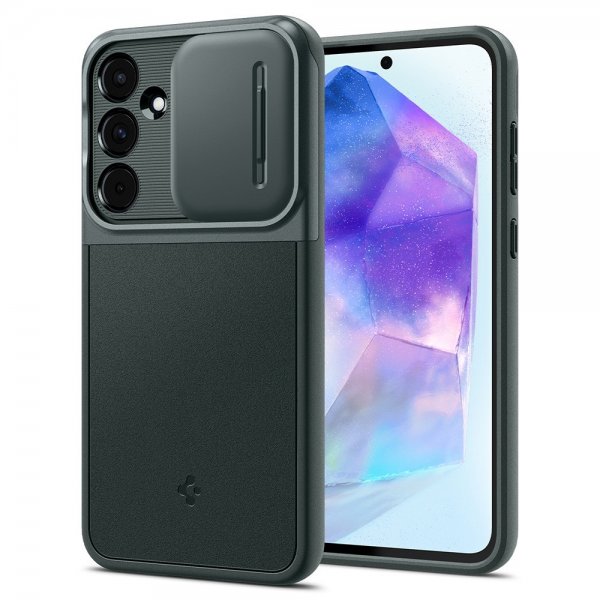 Spigen Samsung Galaxy A55 Deksel Optik Armor Abyss Green