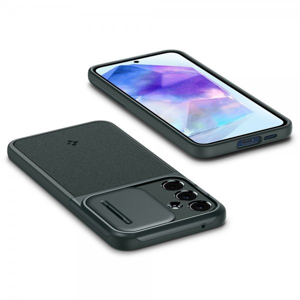 Spigen Samsung Galaxy A55 Deksel Optik Armor Abyss Green