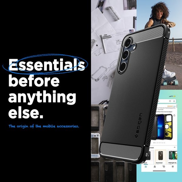 Spigen Samsung Galaxy A55 Deksel Rugged Armor Matte Black